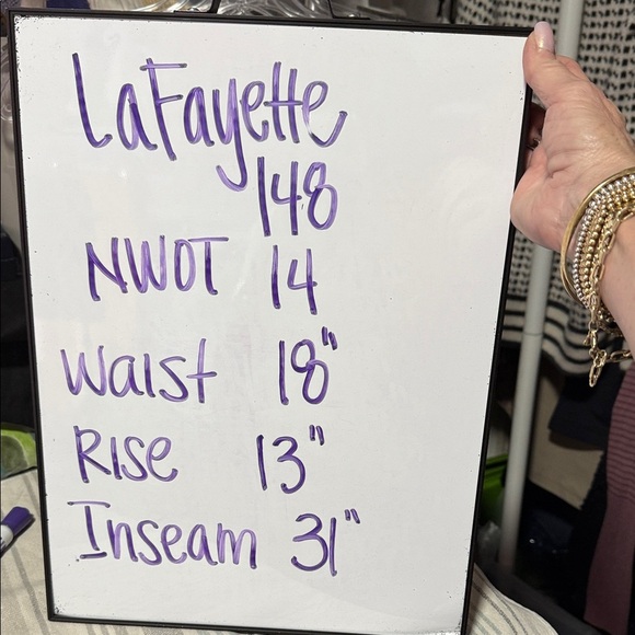 Lafayette 148 New York NWOT Soft Gray Dalton Linen/Wool Blend Trouser Size 14 - Picture 10 of 12